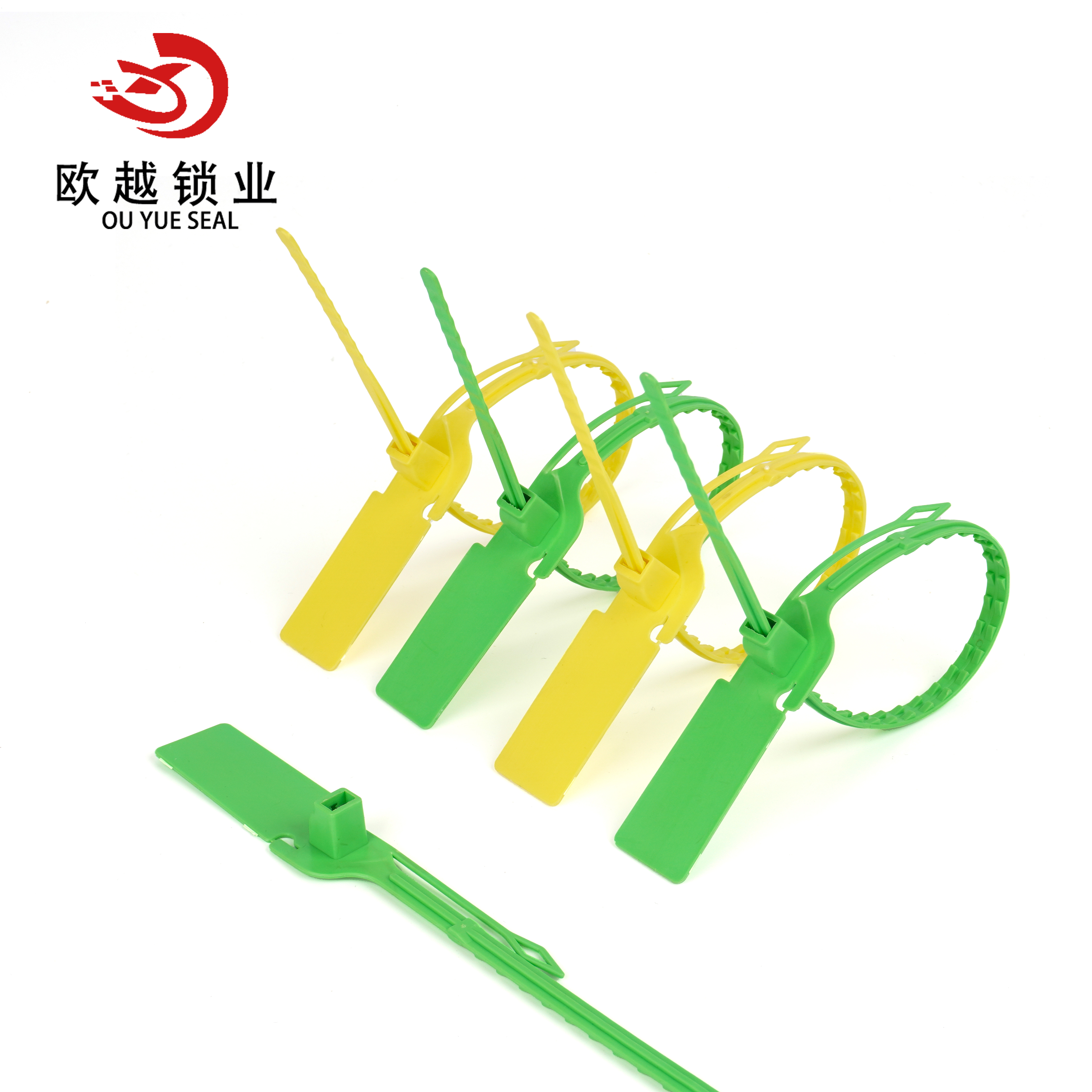 OY-PS110 Emballage fourre-tout à haute sécurité Tirer le sceau en plastique serré Utilisation unique avec logo et sceau d'étiquette numéroté