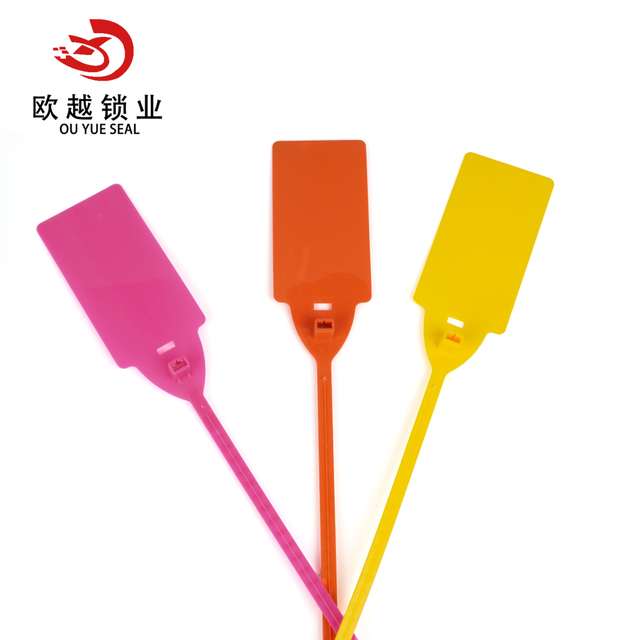 OY-PS109 sécurité jetable déchirer le sceau en plastique de couleur rouge