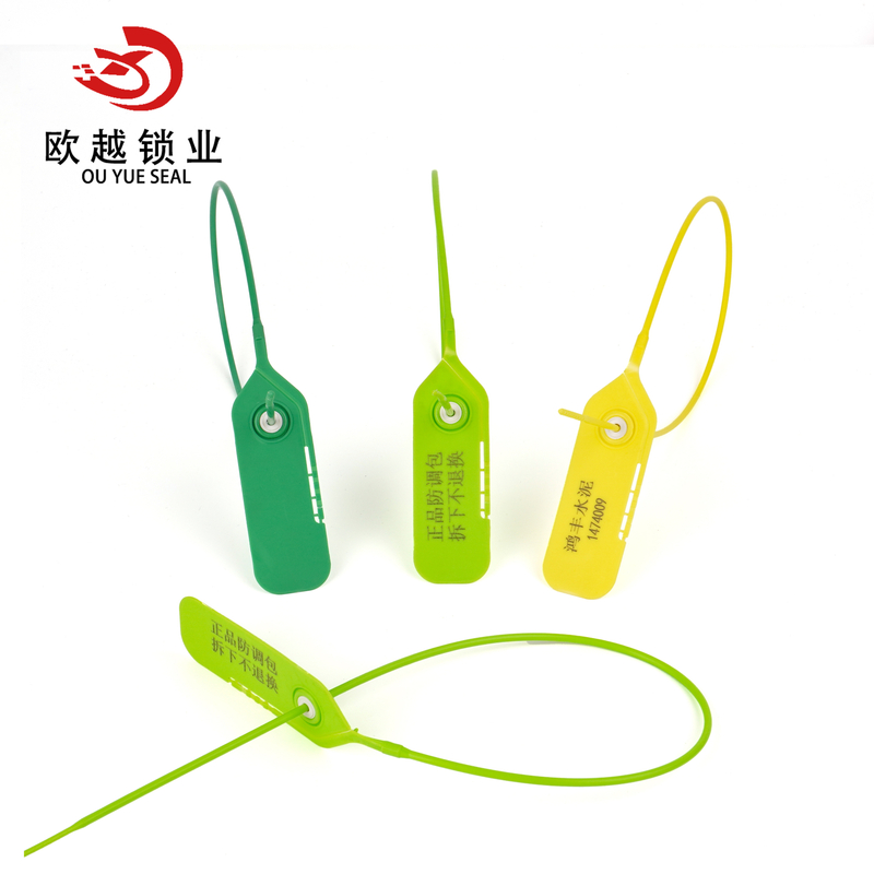 OY-PS107 Logo personnalisé numéro de série jetable inviolable sceau de conteneur de sécurité sceau en plastique